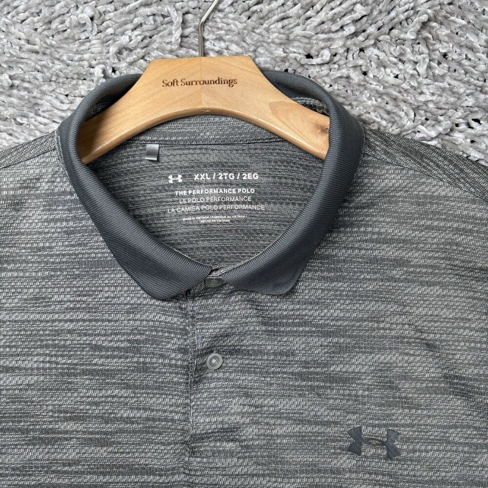 Under Armour The Performance Polo Mens XXL Short Sleeve Gray Stretch Golf Preppy